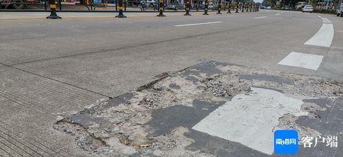 问政海南丨海口金牛路一路面破损成坑,市政回应 正招标施工单位