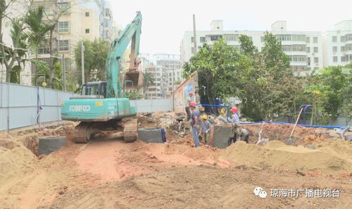琼海市一小门前路延长线市政工程项目施工进入冲刺阶段